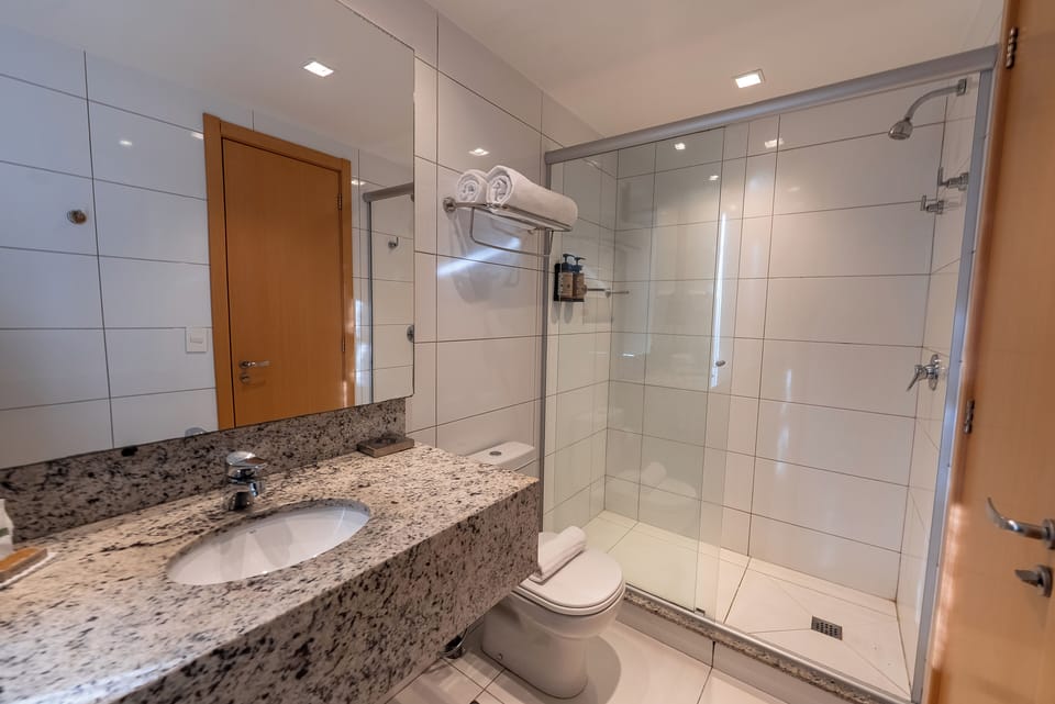 Superior Room | Bathroom | Shower, hair dryer, towels, soap
