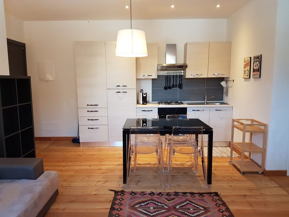Apartment, 1 Bedroom, Mountain View | Private kitchen | Coffee/tea maker, fridge, microwave (on request), stovetop