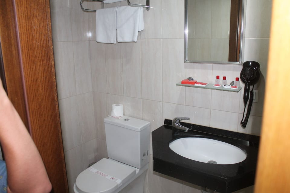 Shower, free toiletries, hair dryer, slippers