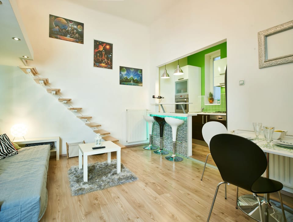 Apartment, 1 Bedroom | Living area | Flat-screen TV, DVD player