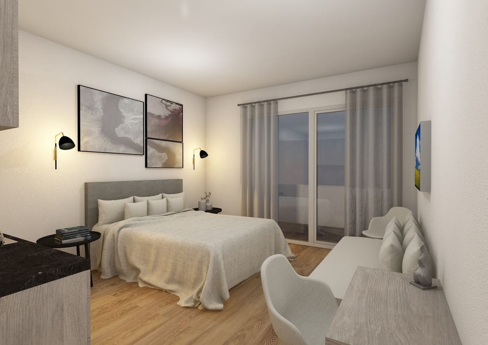 Exclusive Apartment, 1 King Bed, Non Smoking, Sea View | 1 bedroom, Egyptian cotton sheets, premium bedding, Tempur-Pedic beds