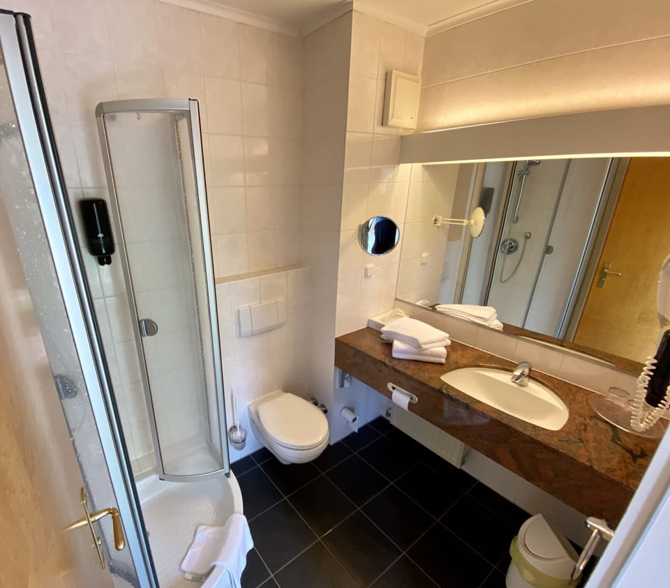 Free toiletries, hair dryer, towels