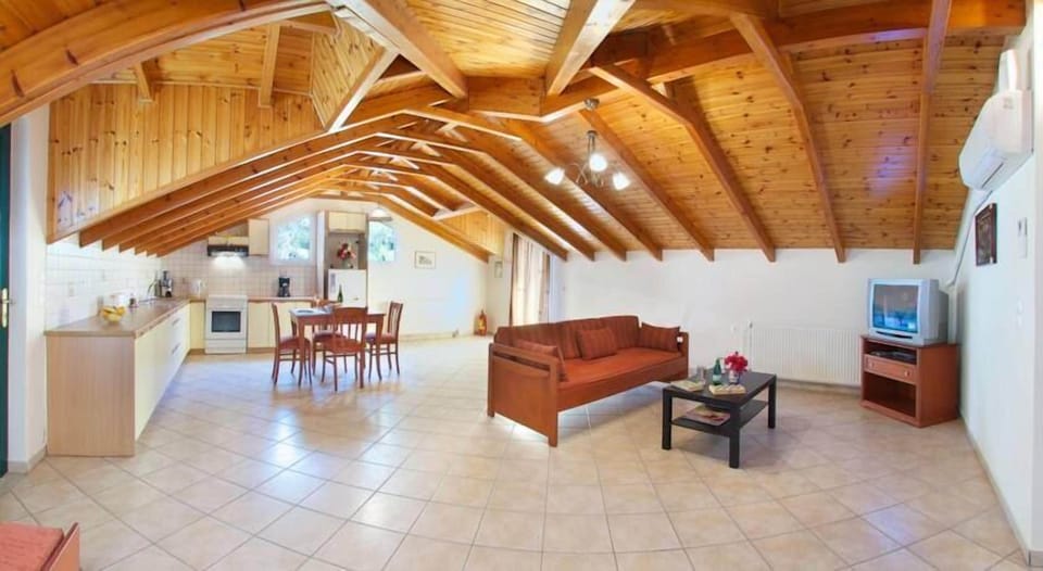 Luxury Apartment, 2 Bedrooms (Attic) | Living area | 32-inch LCD TV with satellite channels, TV, DVD player