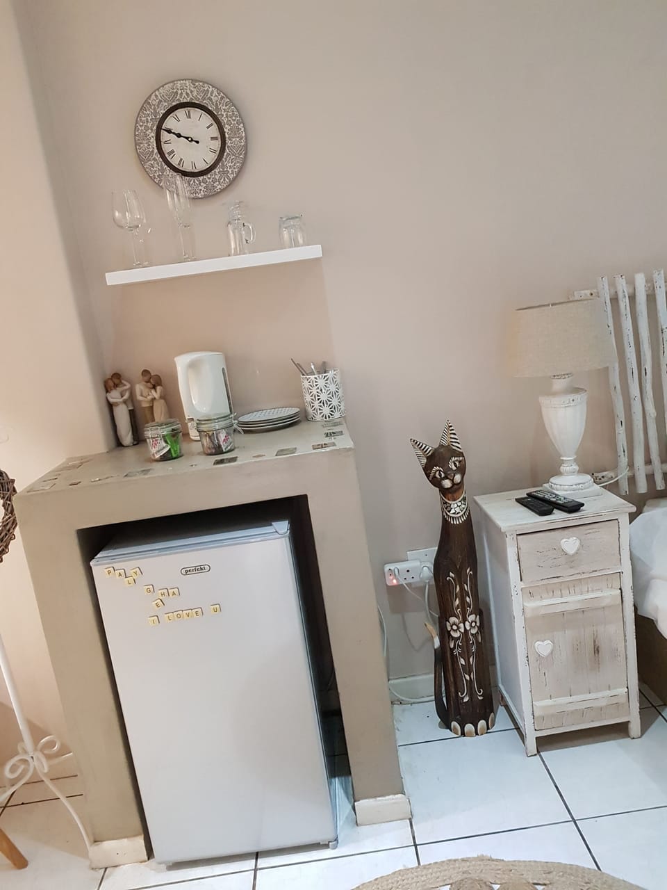 Fridge, electric kettle