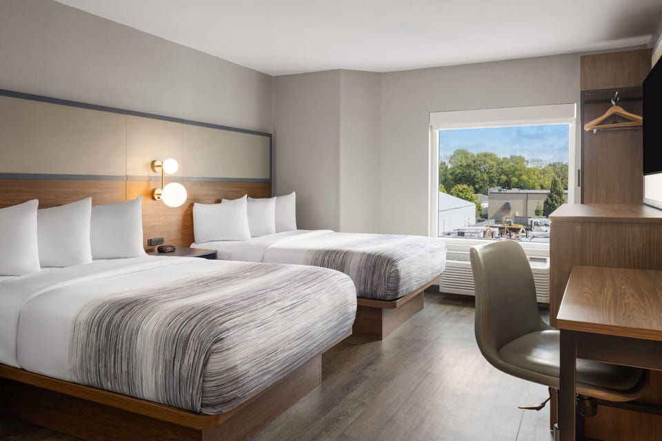 Room, 2 Double Beds, Non Smoking | In-room safe, desk, iron/ironing board, rollaway beds