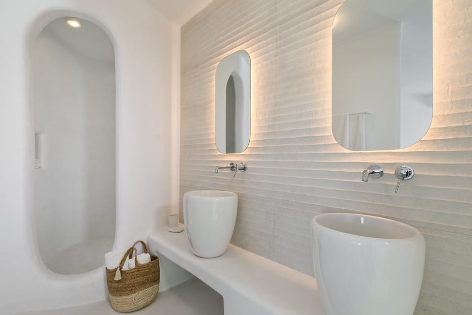 Ocean View Diamond Suite Heated Private Plunge Pool | Bathroom | Designer toiletries, hair dryer, bathrobes, slippers