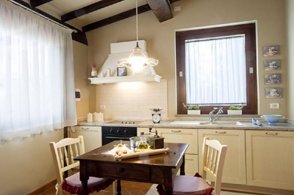 Romantic Apartment, 1 Bedroom, Terrace, Ground Floor | Private kitchenette | Full-size fridge, oven, stovetop, cookware/dishes/utensils