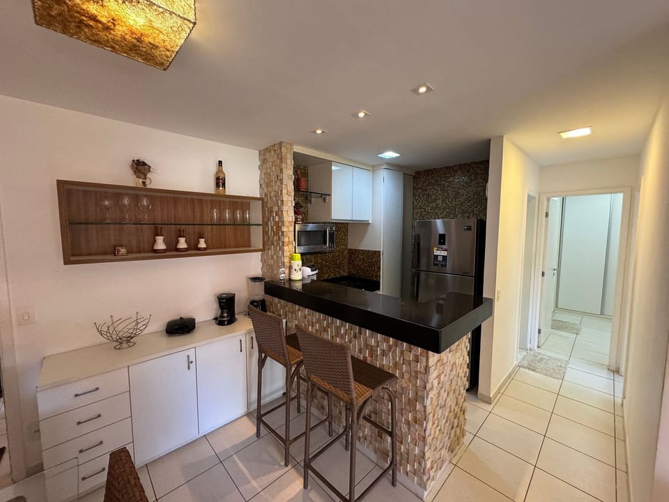 Premier Apartment | Private kitchen | Fridge, microwave, blender, cookware/dishes/utensils