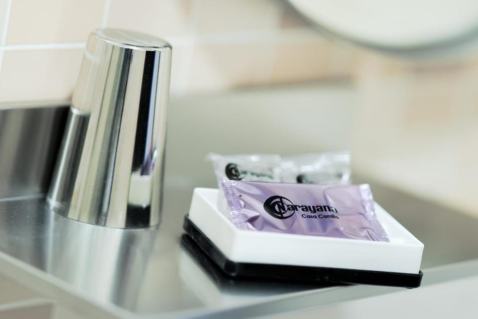 Shower, free toiletries, hair dryer, bathrobes