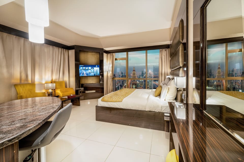 Superior Room (Sheikh Zayed View) | In-room safe, desk, laptop workspace, blackout drapes