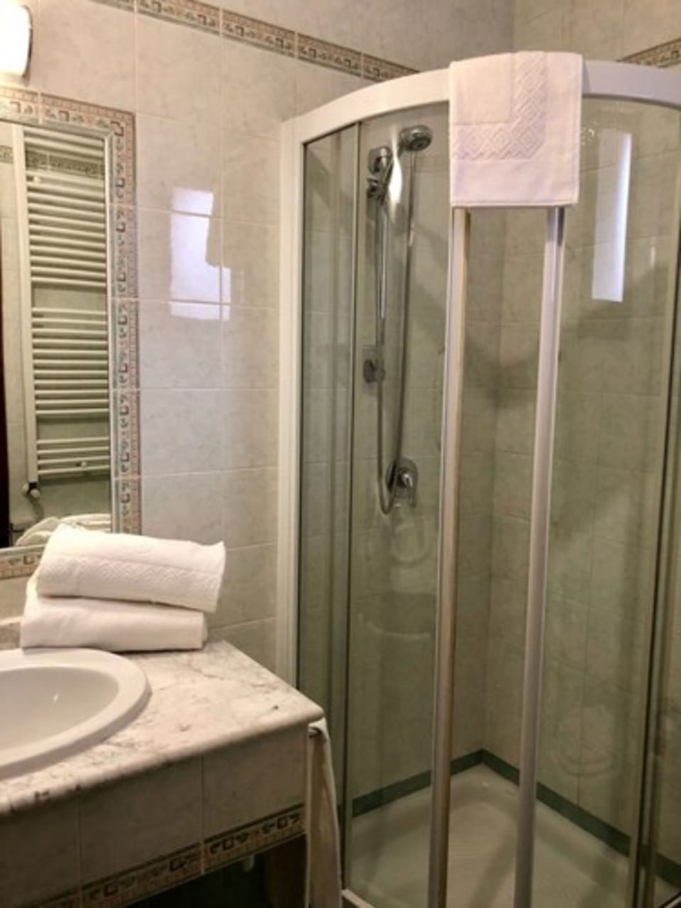 Free toiletries, hair dryer, bidet, towels