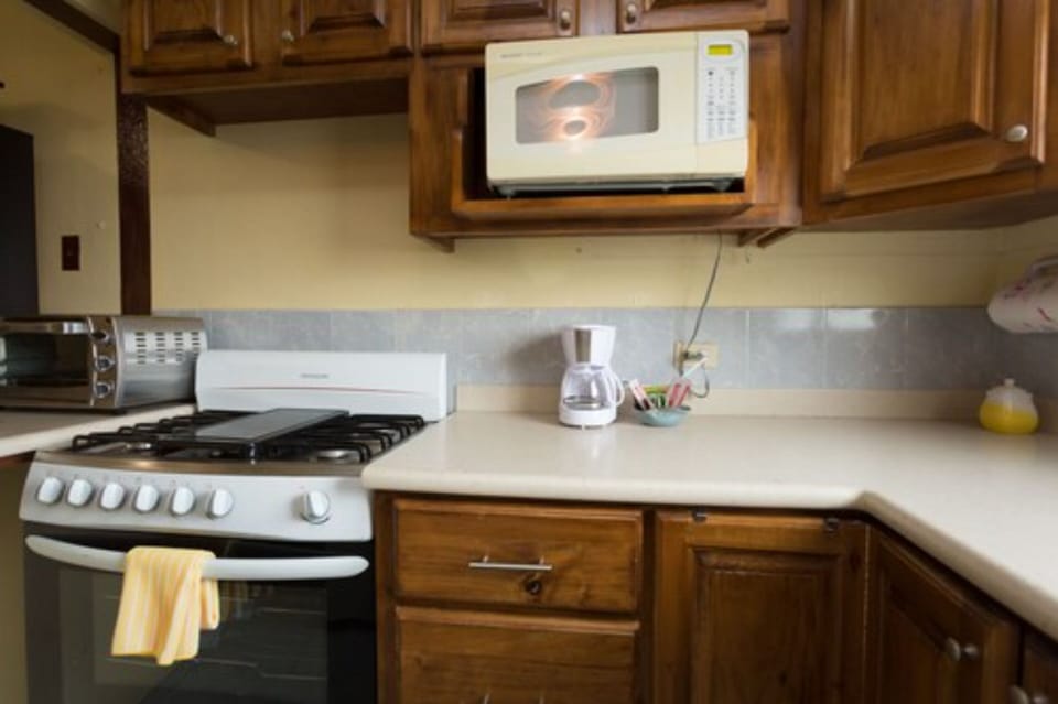 Executive Apartment, 1 Bedroom, Mountain View | Private kitchen | Full-size fridge, microwave, oven, stovetop