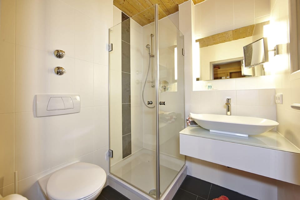 Comfort Double Room Single Use | Bathroom | Shower, free toiletries, hair dryer, bathrobes