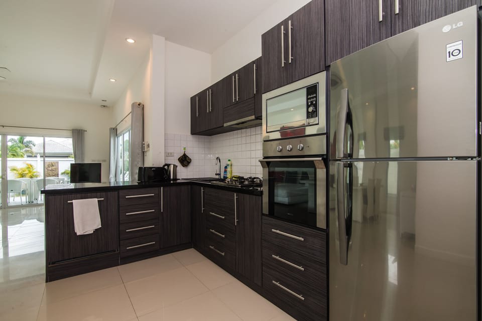 Four Bedrooms - Private Pool Villa | Private kitchen | Fridge, microwave, oven, stovetop