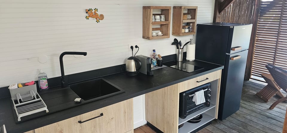Elite Bungalow, 1 Queen Bed, Terrace, Garden Area-Adult Only. | Private kitchen | Espresso maker, coffee/tea maker, electric kettle, toaster oven