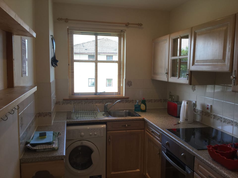Two-Bedroom Apartment | Private kitchen | Full-size fridge, microwave, oven, stovetop