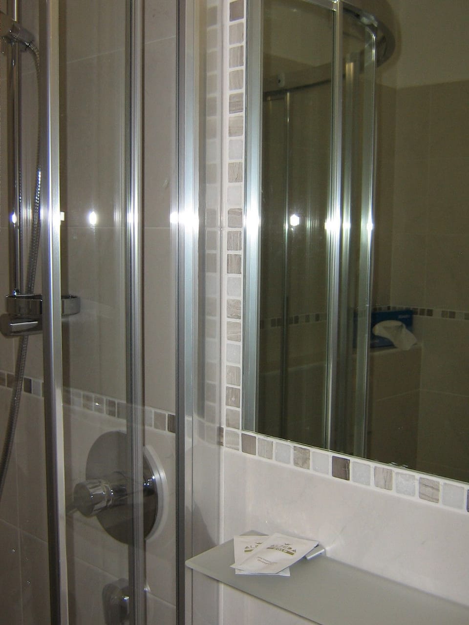 Hair dryer, heated floors, towels, soap