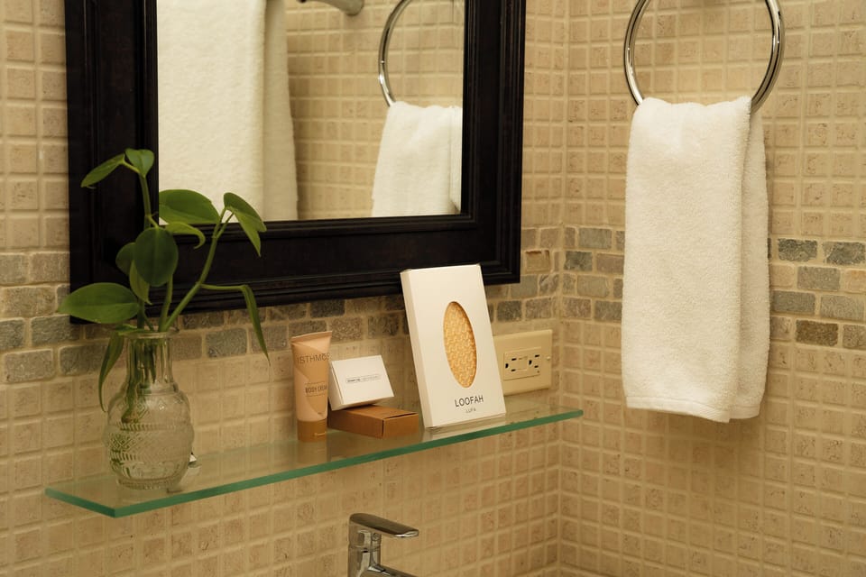 Deluxe Room, 1 Queen Bed | Bathroom | Shower, rainfall showerhead, free toiletries, hair dryer