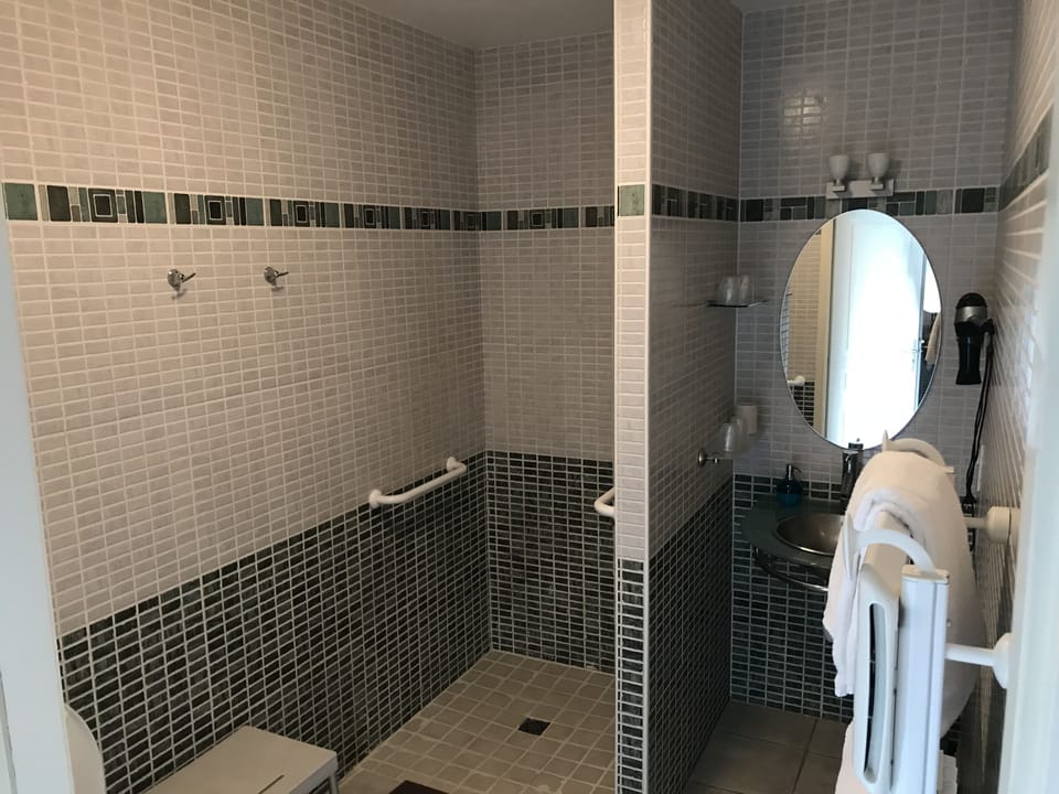 Double Room, Accessible (Ivoire) | Bathroom | Shower, hair dryer, towels