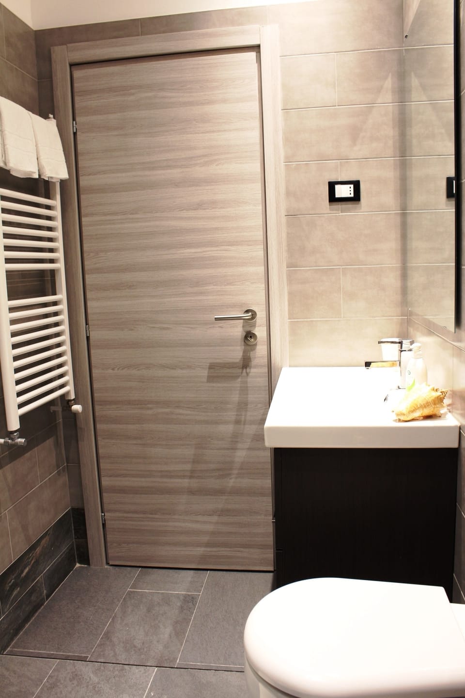 Shower, free toiletries, hair dryer, bidet