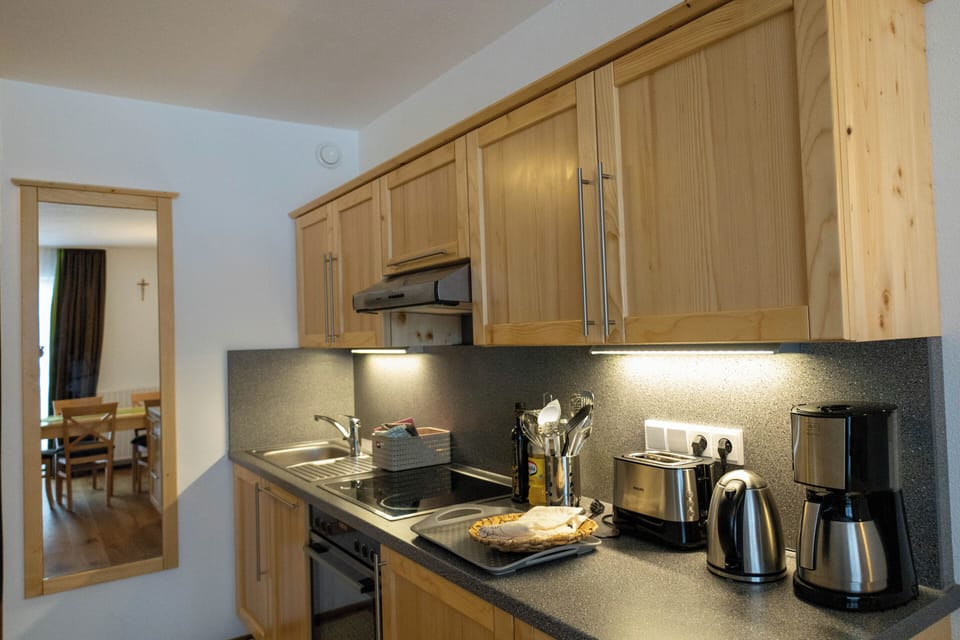 Grand Apartment | Private kitchen | Full-size fridge, microwave, oven, stovetop