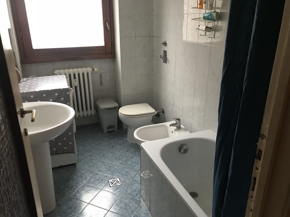 Bathtub, hair dryer