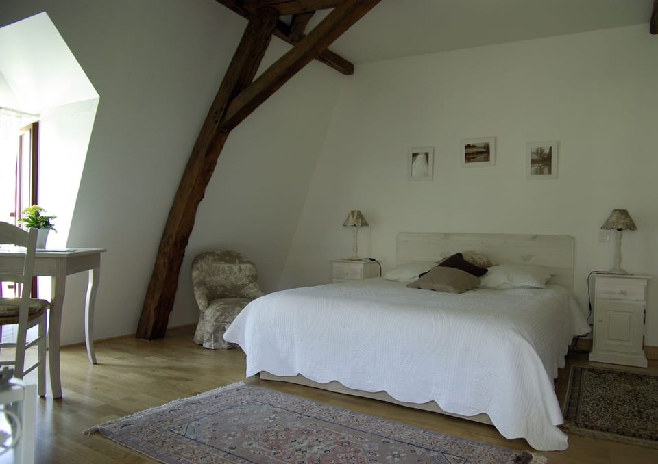 Double Room (Lys Blanc) | Desk, blackout drapes, iron/ironing board, cribs/infant beds