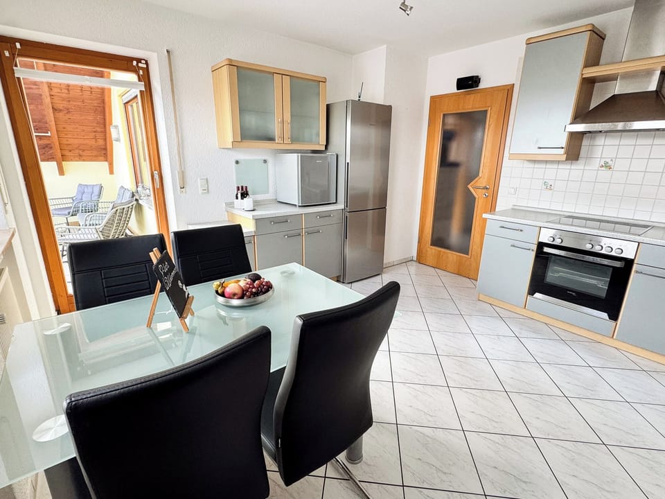 Apartment, 2 Bedrooms, Balcony | Private kitchen | Coffee/tea maker, full-size fridge, microwave, oven