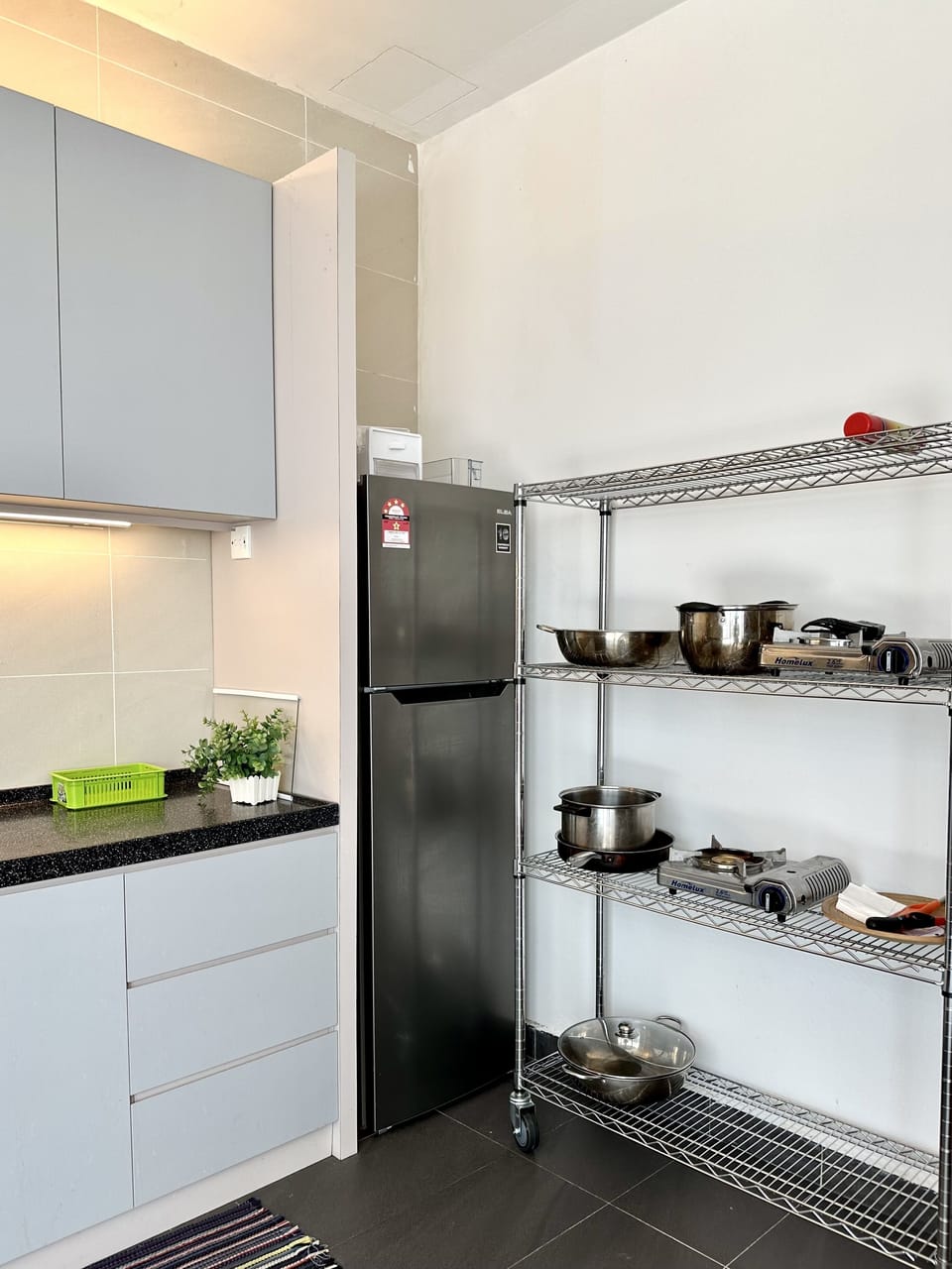 Fridge, shared microwave, electric kettle, highchair