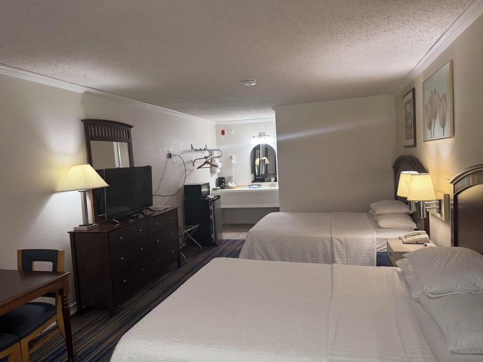 Deluxe Room, 2 Queen Beds, Non Smoking | Soundproofing, iron/ironing board, WiFi (free), alarm clocks