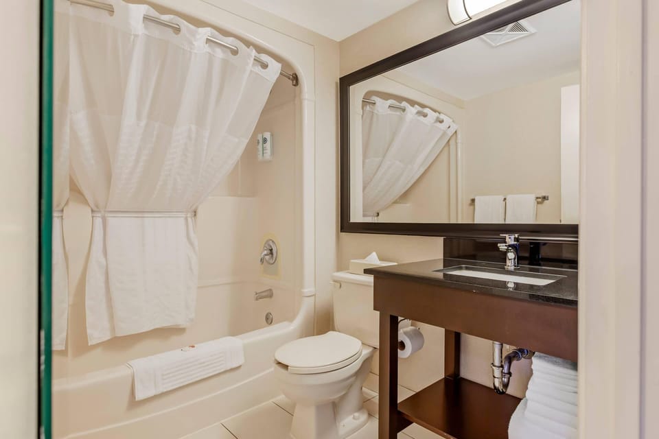 Standard Room, 2 Double Beds, Non Smoking, Ground Floor | Desk, laptop workspace, blackout drapes, iron/ironing board