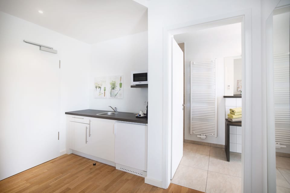 Studio, Balcony | Private kitchen | Fridge, microwave, coffee/tea maker, electric kettle