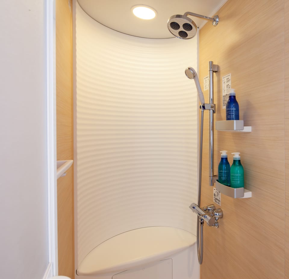 Shower, free toiletries, hair dryer (on request), towels