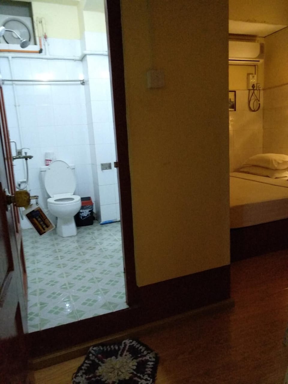 Shower, free toiletries, slippers, towels