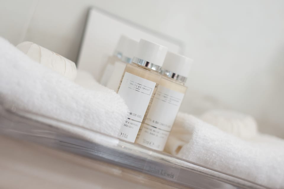 Free toiletries, hair dryer, towels