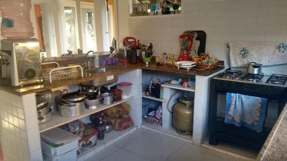 Fridge, microwave, cookware/dishes/utensils