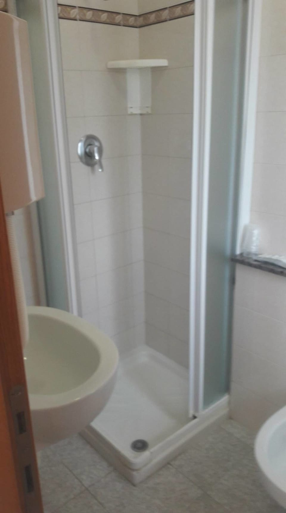 Shower, free toiletries, hair dryer, bidet