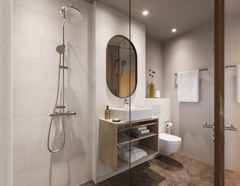 Double Room | Bathroom | Shower, free toiletries, hair dryer, towels
