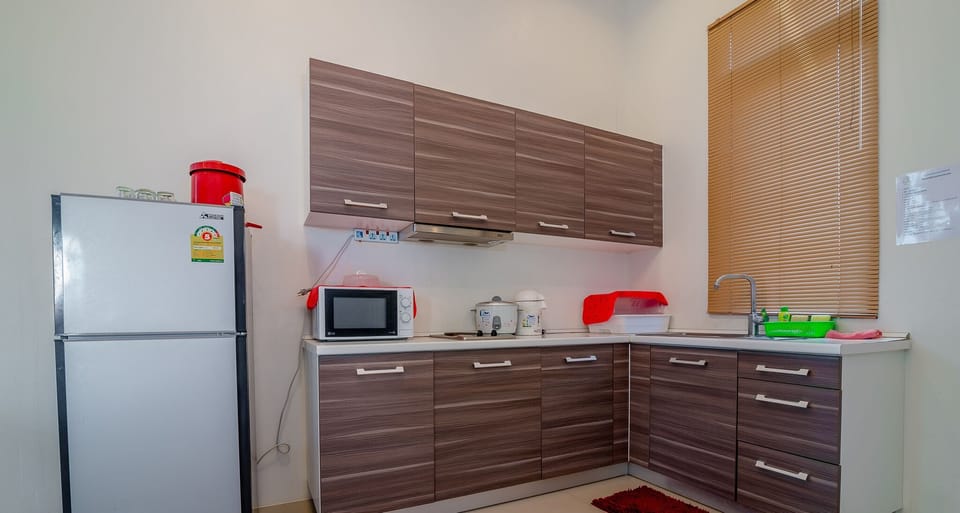 Three Bedrooms Private Pool Villa | Shared kitchen | Fridge, microwave, stovetop, electric kettle