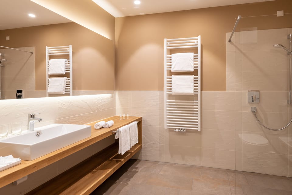 Superior Double Room | Bathroom | Shower, hair dryer, towels