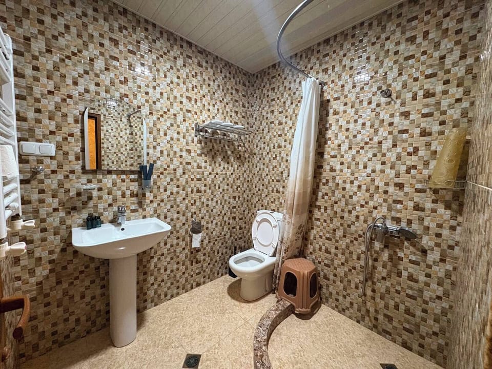 Family Suite, 2 Bedrooms - 203 | Bathroom | Shower, free toiletries, hair dryer, bathrobes