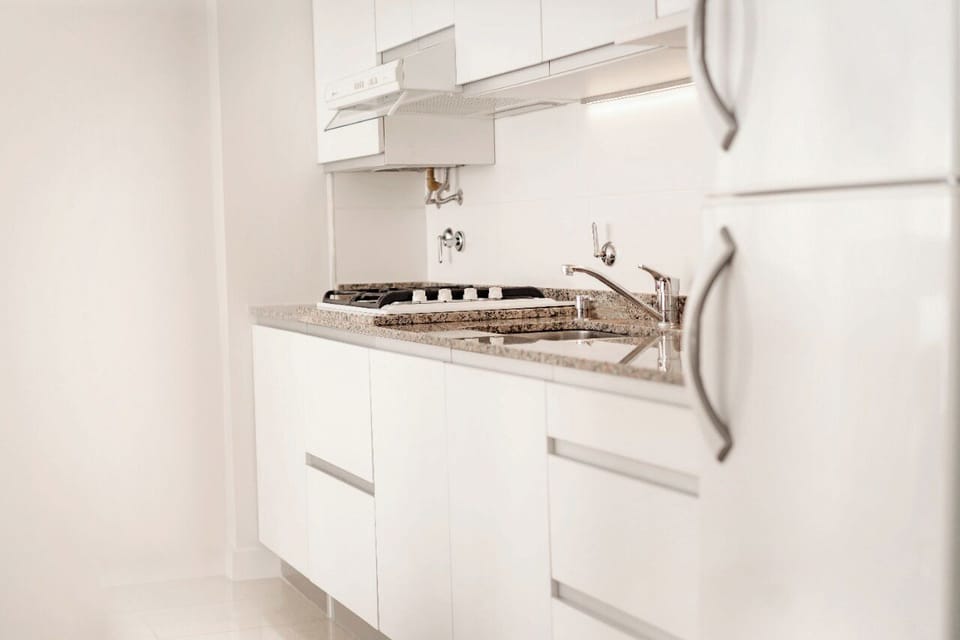 Deluxe Suite | Private kitchen | Full-size fridge, microwave, stovetop, toaster