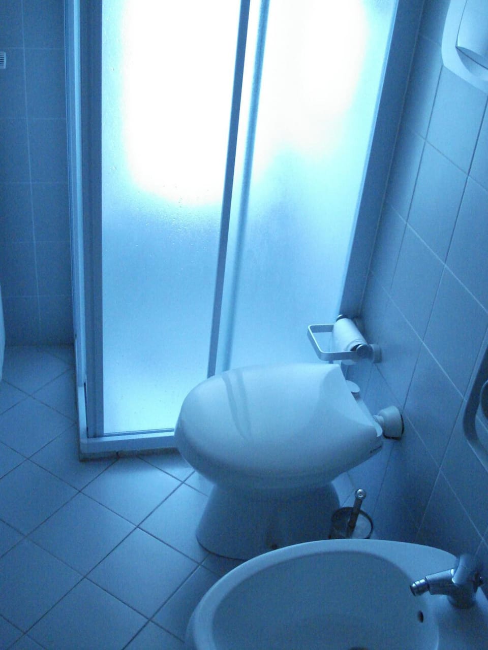 Shower, rainfall showerhead, free toiletries, bidet