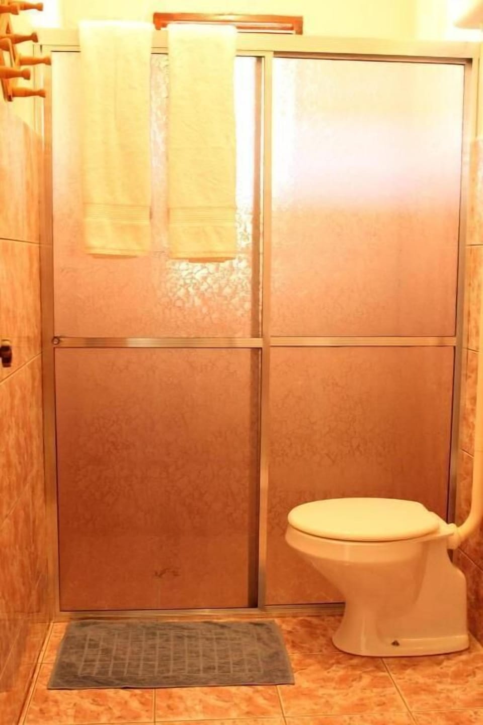 Shower, free toiletries, towels