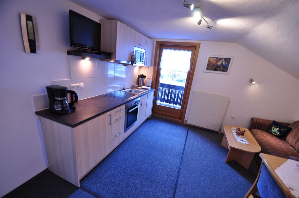 Apartment (Seekar) | Private kitchen | Full-size fridge, microwave, oven, stovetop