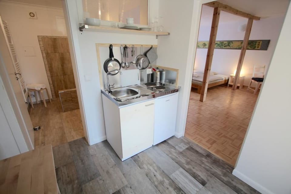 Classic Suite | Private kitchenette | Fridge, stovetop, cookware/dishes/utensils