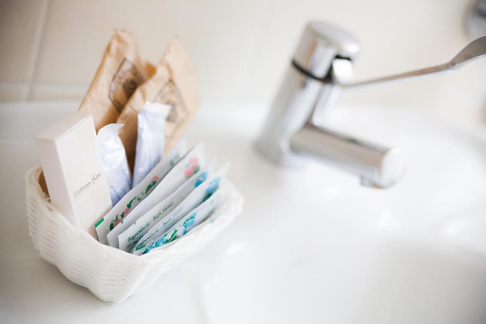 Shower, free toiletries, hair dryer, bidet