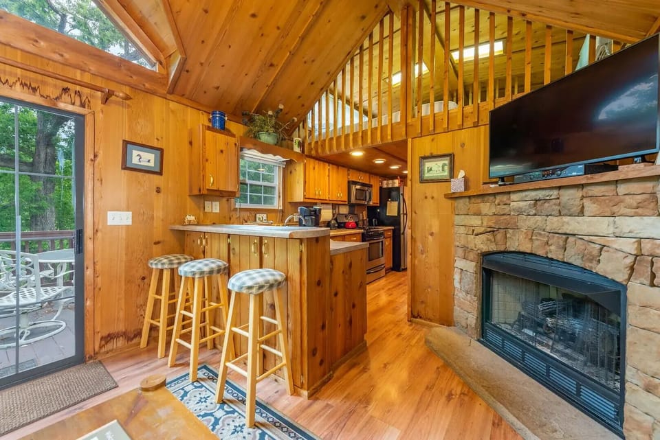 Cabin, Private Bathroom (Balsam Mountains Cabin- No Breakfast, No Pets) | Living area | Flat-screen TV