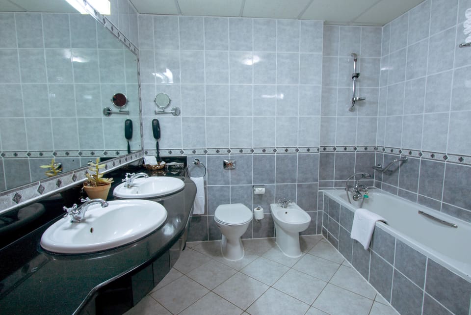 Free toiletries, hair dryer, bathrobes, slippers