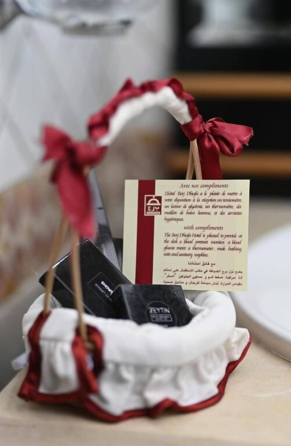 Designer toiletries, hair dryer, bathrobes, slippers